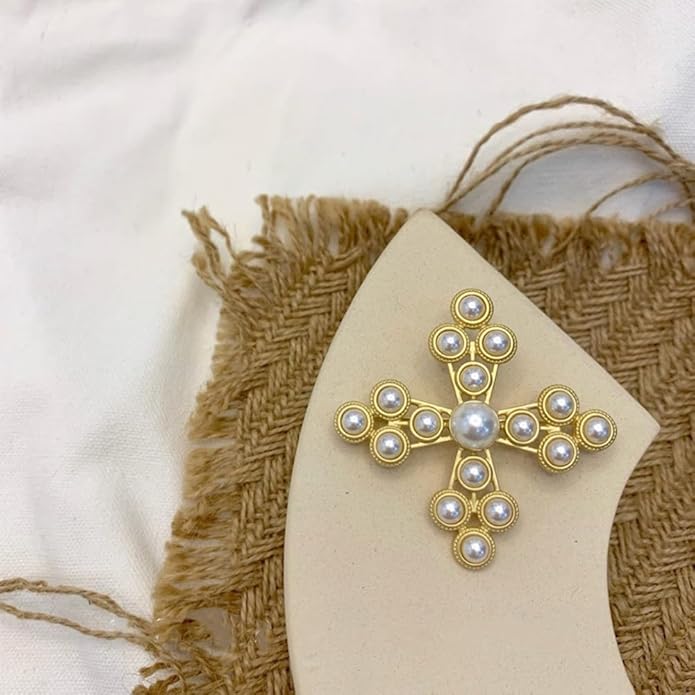 JKQBUX Versailles series Baroque elegant Brooches Pin for Women Men Girls Retro Court Pearl Corsage Pin delicate accessory