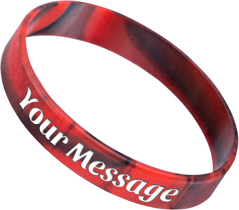 50Pcs Custom Silicone Wristbands Personalized Debossed Rubber Bracelets for Motivation, Party favors, Events, Birthdays, Awareness