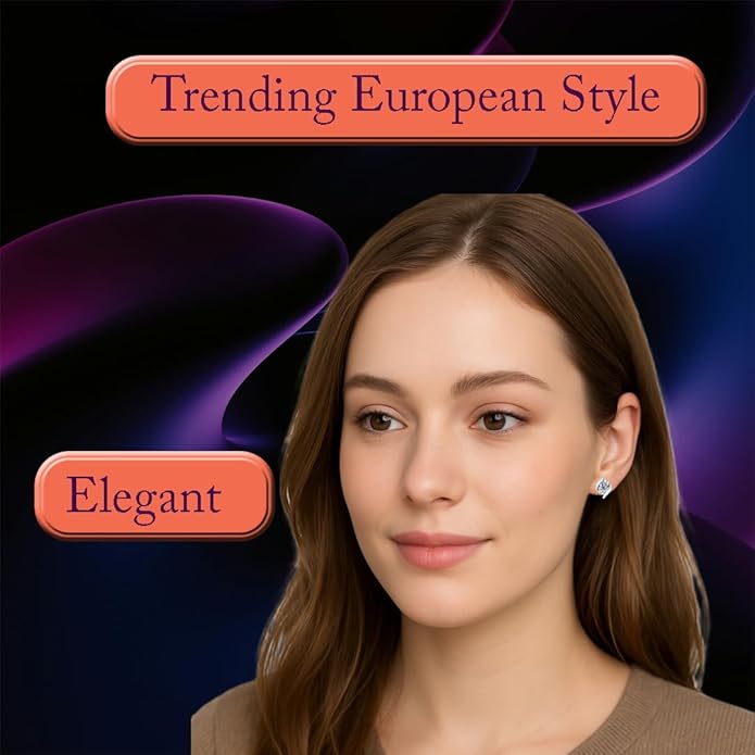 Exquisite Moissanite & 925 Sterling Silver Jewelry Set: Trendy European Design with Pendant (1 Carat, 1/4-inch, 6.5mm) and Earrings (Each: 0.5 Carat, 3/16-inch, 5mm) – Elegant Leather Gift Box Included