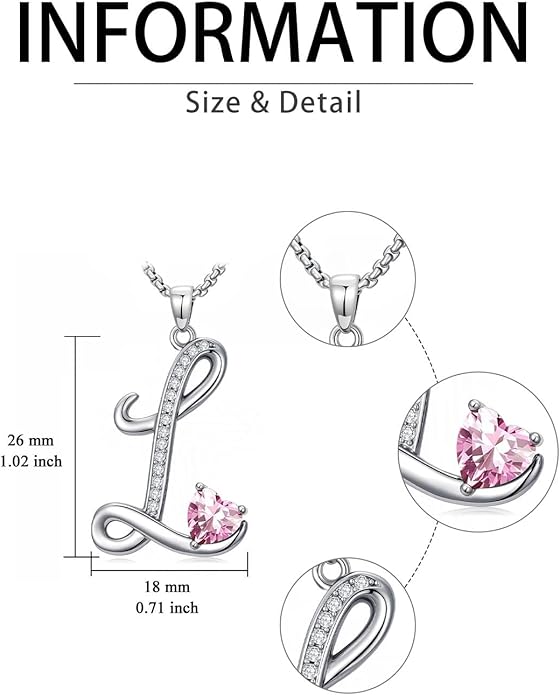 Christmas Gifts for Women Alphabet A to Z Initial Birthstone Pendant Necklaces for Women - 18k White Gold Plated Personalized Name Jewelry Valentine Mothers Day Birthday Gifts for Women Her Girlfriend