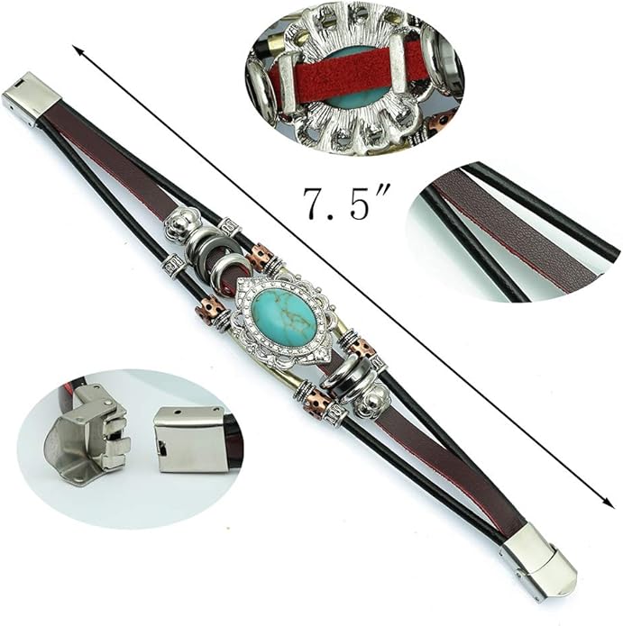 S SUSANN Leather Bracelets for Women Multilayer Bracelets for Women with Genuine Leather Layered Bracelets Boho/Bohemia Style Jewelry for Men and Woman