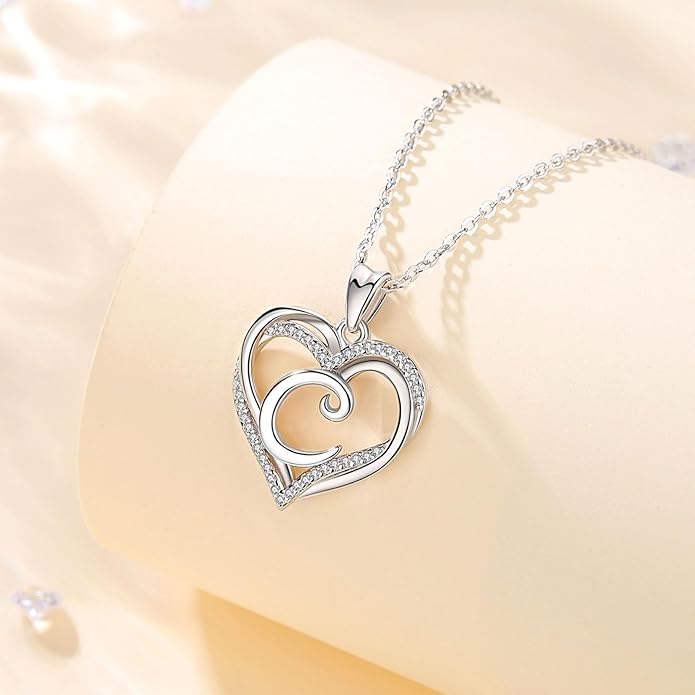 INFUSEU Unique Initial Necklaces for Women Girls Small Heart Letter Jewelry, Meaningful Personalized Gifts