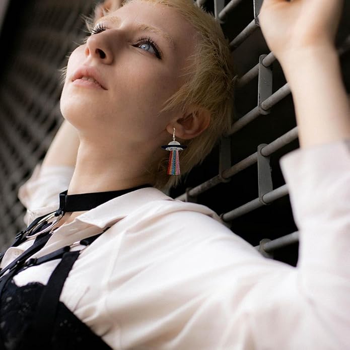 Madison Tyler 80s 90s Earrings for Women | Fun UFO Alien Earrings Space Earrings for Women