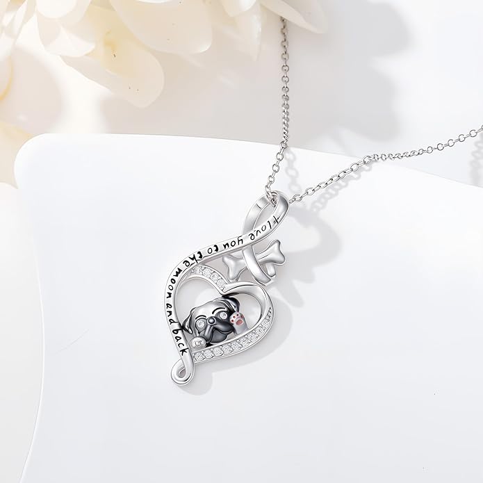 Dog Cat Necklace Pendant 925 Sterling Silver Pet Jewelry Gifts for Women