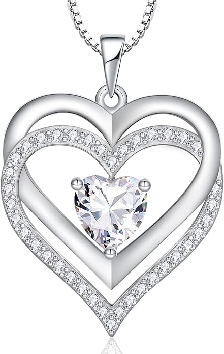 RIVIKO Infinity Heart Symbol Necklace for Women 925 Sterling Silver Love Heart Pendant Valentine's Day Mother's Day Anniversary Birthday Christmas Jewelry Gifts for Women Mom Wife Sister Her Friends