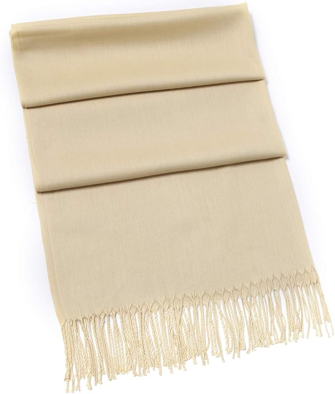 Cindy & Wendy Pashmina Shawls and Wraps Large Scarfs for Women Wedding Party Bridal Long Fashion Solid Shawl Wrap Fringes