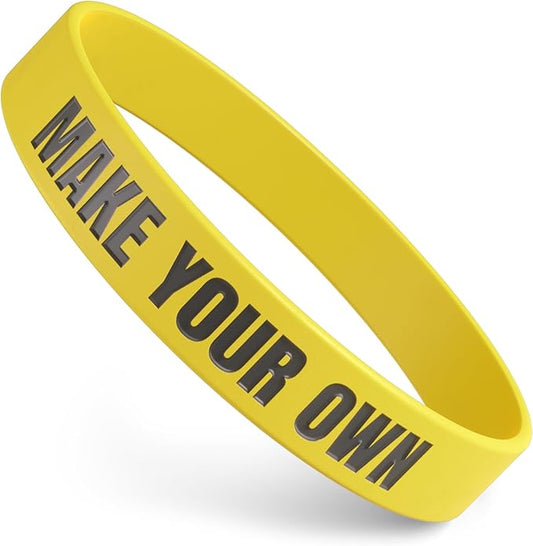Custom Wristbands For Events, Fundraisers & Promotions | Add Text, Icons, & Logos | Bulk Rubber Bracelets | Classic 1/2” | 100% Silicone