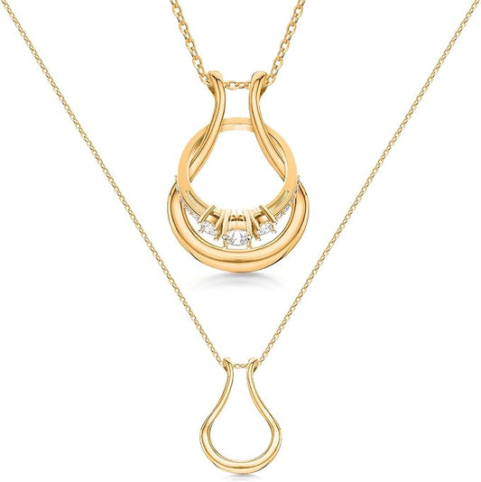 Original Patented Ring Holder - Stainless Steel Necklace - Women & Men Wedding & Engagement Ring Holder - Gift for Her