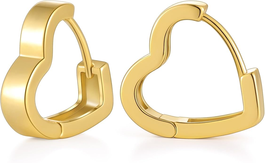 Gacimy Gold Huggie Hoop Earrings for Women 14k Gold Plated, Small Hoop Earrings for Women, 1/2 Inch Yellow Color Earrings for Women