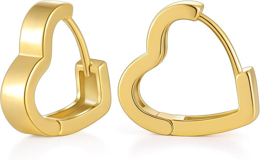 Gacimy Gold Huggie Hoop Earrings for Women 14k Gold Plated, Small Hoop Earrings for Women, 1/2 Inch Yellow Color Earrings for Women