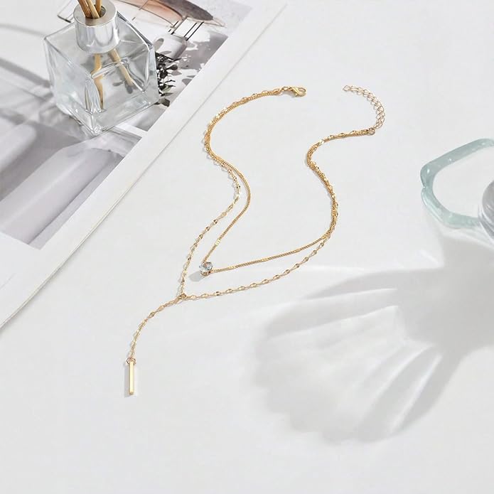 Otxas Lariat Necklace for Women Long Y Shaped Necklaces for Women Drop Necklace Y Shaped Jewelry