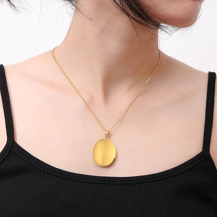 PHOCKSIN Personalized Locket Necklace for Women Photo Necklace with Customized Picture Birth Flower Birthstone New Years Gifts for Women