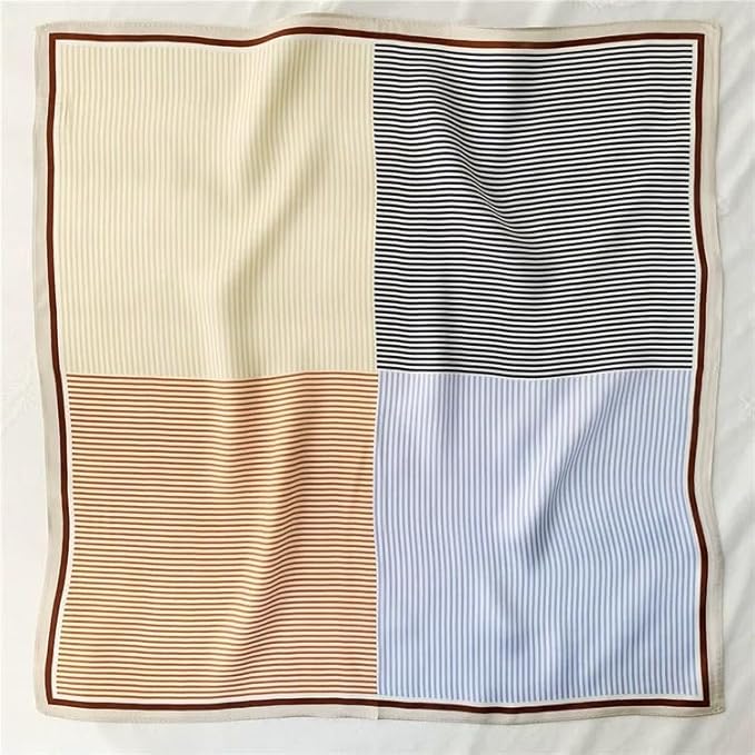 ANDANTINO 100% Mulberry Silk Scarf -21” Lightweight Square Neckerchief – Breathable Digital Printed Scarves with Gift Packed