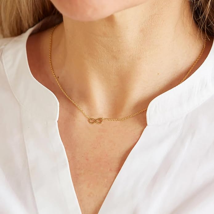 Gold Necklace for Women-14k Gold Plated Infinity Necklace Star Of David Necklace Evil Eye Cross Pendants Heart Dainty Gold Necklace For Women