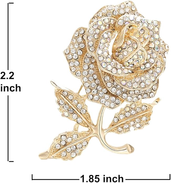 Brooch Pins for Women Girls Fashion Flower Crystal Rhinestone Pearl Jewelry