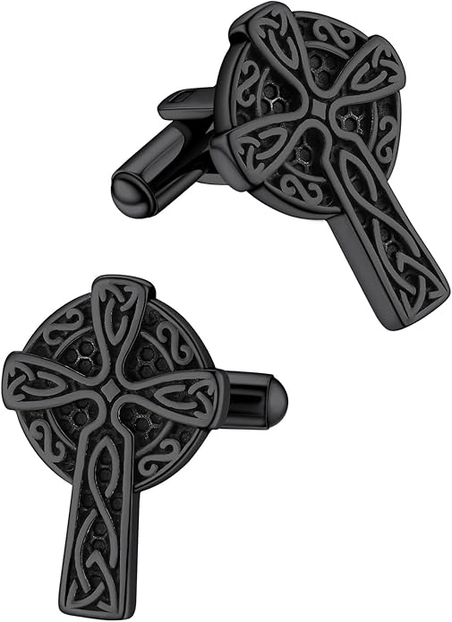 FaithHeart Mens Cufflinks, Norse Viking Tuxedo Shirt Cuff Links, Stainless Steel Cuff Links and Shirt Studs, Gift Box