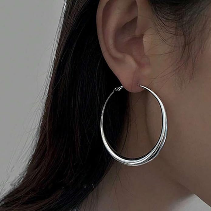 24 Pairs Chunky Gold Hoop Earrings Set for Women, Hypoallergenic Fashion Statement Hoops Earrings Pack Assorted Small Big Twisted Hoop Jewelry for Gift