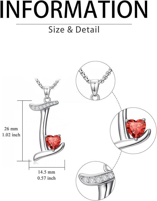 Christmas Gifts for Women Alphabet A to Z Initial Birthstone Pendant Necklaces for Women - 18k White Gold Plated Personalized Name Jewelry Valentine Mothers Day Birthday Gifts for Women Her Girlfriend