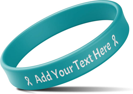 Custom Rubber Bracelets with Text Logo Clipart Customizable Bracelet Personalized 1/2 Inch Silicone Wristbands for Awareness, Events, Support, Promotions
