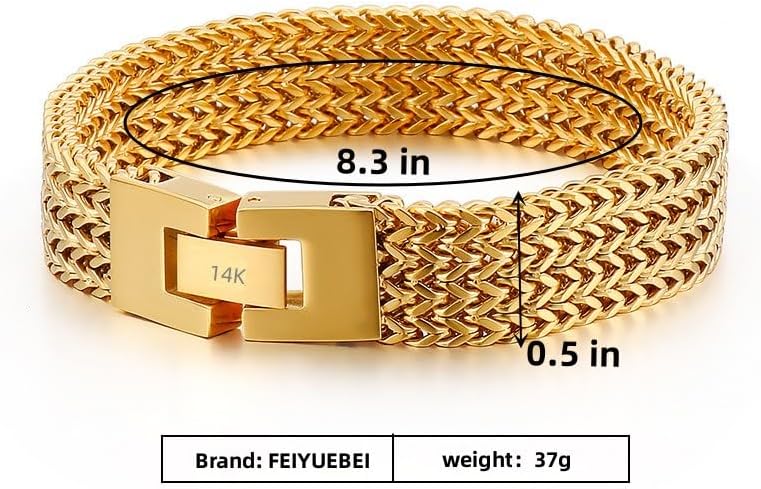18K gold solid mesh bracelet, men's fashionable tennis bracelet, high-end accessories, men's gifts, Christmas gifts