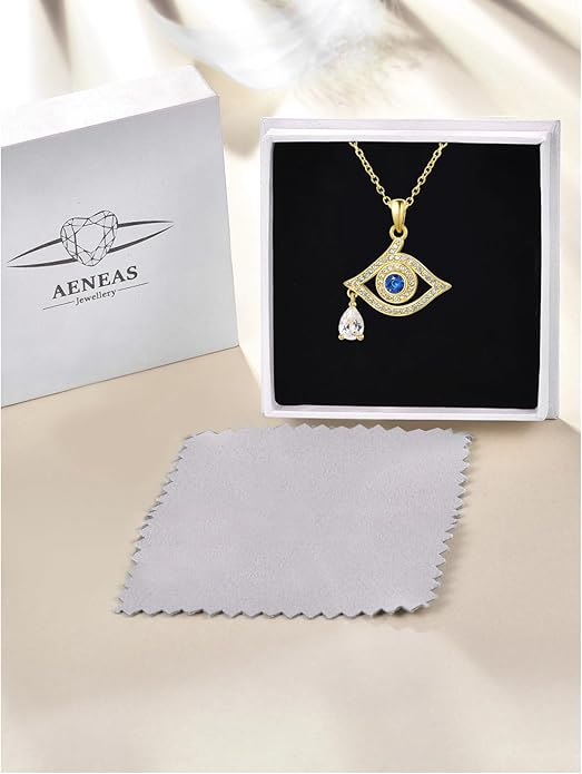 AENEAS Evil Eye Necklace for Women 925 Sterling Silver Necklace Ojo Turco Trendy Jewelry Gifts for Women Wife