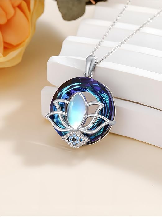 WINNICACA Sterling Silver Evil Eye Necklace Protection Crystal Pendant for Women Good Luck Vintage Evil Eye Pendant Jewelry Birthday Gifts for Women Friend Female