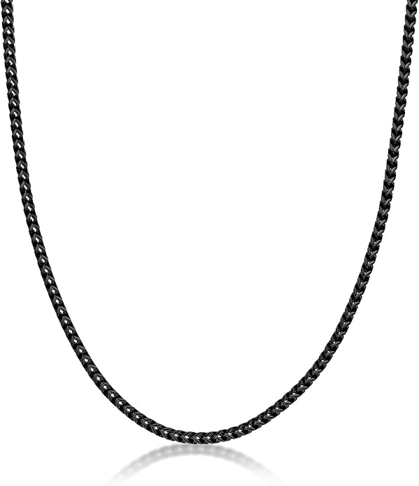 Metro Jewelry 22 to 24 Inches Long Thick Foxtail Chain Necklace and Bracelet Set for Men in Stainless Steel with Yellow Gold, Antique or Black Ion Plating 4 mm Wide Jewelry Set