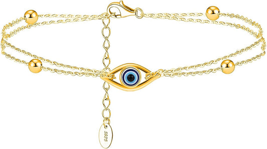 925 Sterling Silver Evil Eye Bracelets Infinity Adjustable Bracelet for Women Mother Wife Girlfriend Jewelry Gift