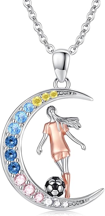 Soccer/Basketball/Gymnastics/Swimming/Ballet/Running/Golf/hockey Necklace 925 Sterling Silver Sport Jewelry Birthday Christmas Gifts for Women