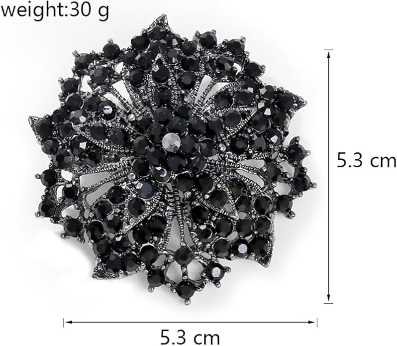 Rhinestone Bauhinia Flower Brooch Pin - Elegant Clothing Accessory for Women - Big Crystal Flower Brooch for Christmas, Halloween, Birthday, Party, Wedding Costume Jewelry