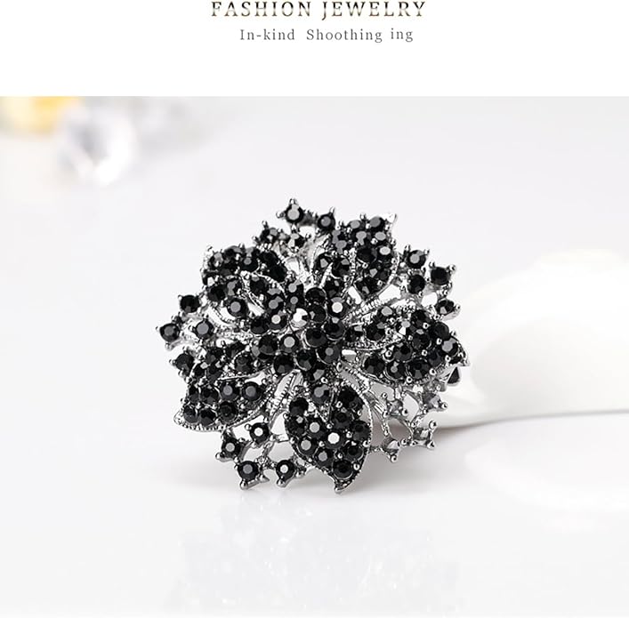 Rhinestone Bauhinia Flower Brooch Pin - Elegant Clothing Accessory for Women - Big Crystal Flower Brooch for Christmas, Halloween, Birthday, Party, Wedding Costume Jewelry