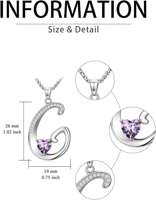 Christmas Gifts for Women Alphabet A to Z Initial Birthstone Pendant Necklaces for Women - 18k White Gold Plated Personalized Name Jewelry Valentine Mothers Day Birthday Gifts for Women Her Girlfriend