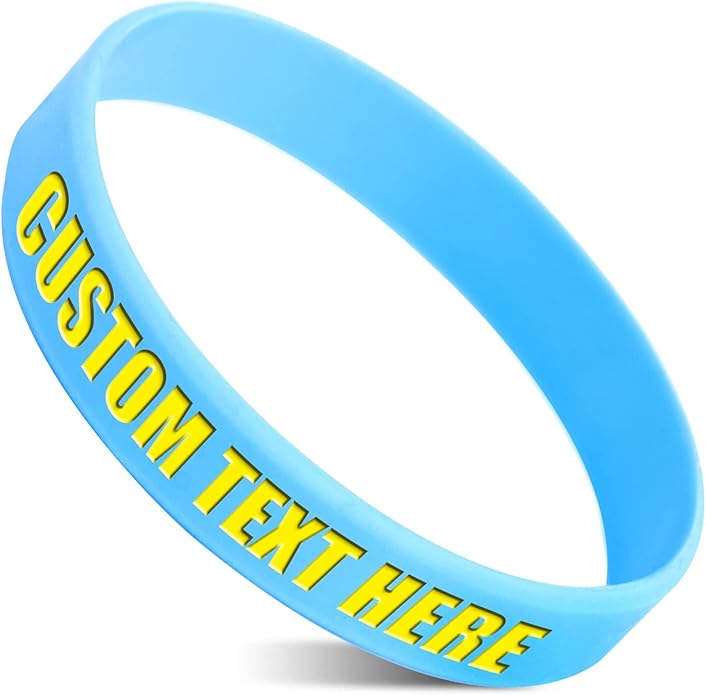 50 Custom Rubber Bracelets Personalized Silicone Wristbands Customized Bulk for Events, Support, Wedding, Awareness, Motivation Customizable