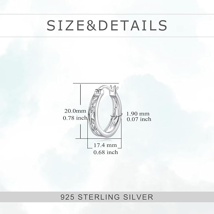 Sterling Silver Hoop Earrings Small Hoop Sun/Leaf/Triangle Huggie Earrings for Women Hypoallergenic