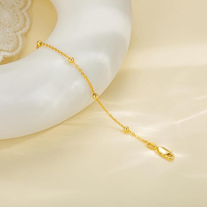 Moodear Stackable Bracelets for Men - Dainty 925 Sterling Silver/14K Gold Plated Cuff Snake Box Cuban Link Chain Bangle Bracelet Set Mens Jewelry