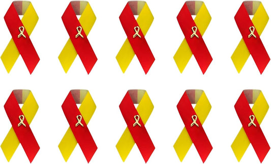 1/2/5/10/25/50/100pcs Satin Awareness Ribbon Pins (Pick your color), for Cancer & Disease Awareness, Bulk Quantities for Fundraising, Events, Gift Giving