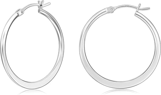 Gacimy Flattened 14K Gold Plated Hoop Earrings for Women, 14K Real Gold Plated Hoops with 925 Sterling Silver Post,Hypoallergenic Lightweight Earring