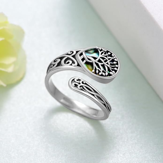 Spoon Rings for Women 925 Sterling Silver Mushroom/Phoenix/Snake/Cardinal/Octopus/Tree of Life/Sunflower/Highland Cow/Dragonfly/Dragon/Horse/Sea Turtle/Frog Rings
