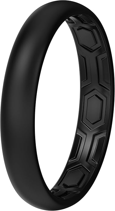 ThunderFit Silicone Rings for Him and Her, Rubber Wedding Engagement Bands Unisex, 1.8mm Thick in 4mm & 8mm Widths