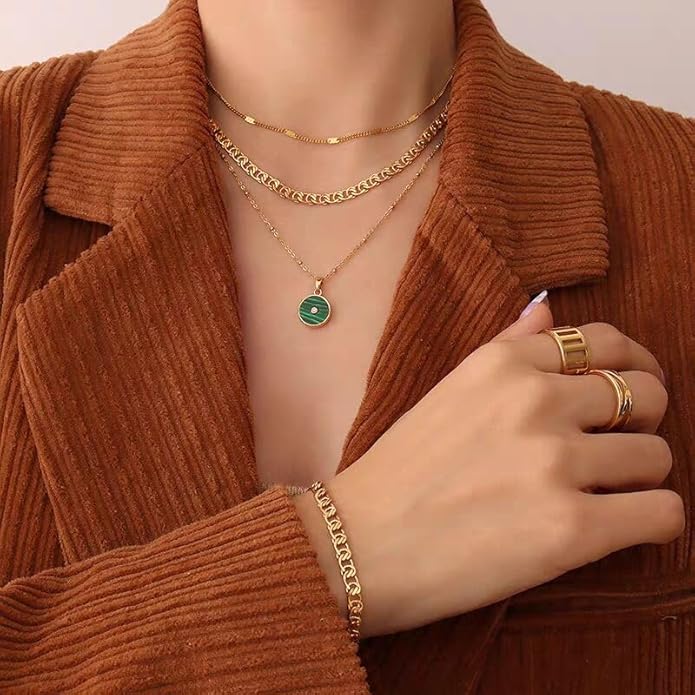 SOFYBJA 18k Gold Plated Personalized Chunky Cuban Oval Link Chain Bracelets for Men Toggle Rope Bracelet Jewelry for Women