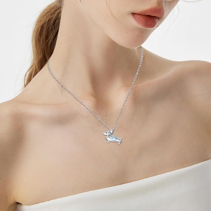Dog Cat Necklace Pendant 925 Sterling Silver Pet Jewelry Gifts for Women