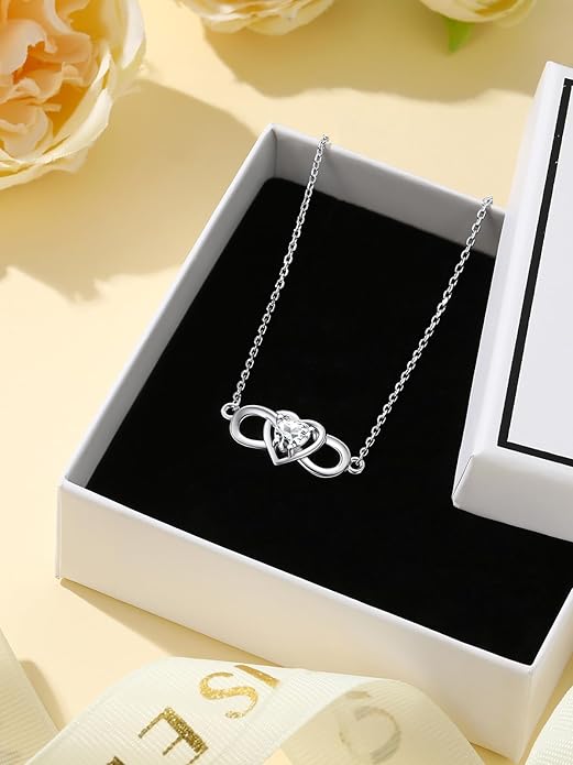 Custom4U Personalized Infinity Love Symbol Link Bracelets for Women 925 Sterling Silver Birthstone Bracelet Adjustable Engraved Chain Christmas Mother's Day Birthday Jewelry Gifts for Mom Her