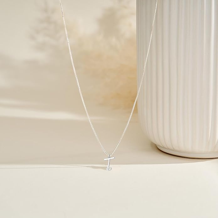 Initial Necklaces for Women Trendy, Dainty Silver Letter Necklace Cute Pendant Choker Name Necklace Personalized Costume Monogram Silver Jewelry Necklace for Women Valentines Gifts