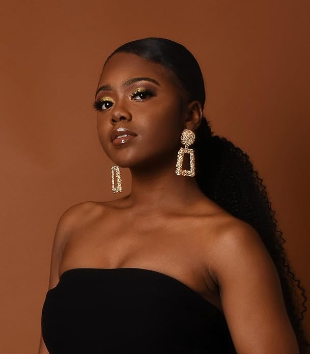 Ginkgo Leaf Flower Earrings, Gold Geometric Statement Earring, Big Fashion Design Boho Drop Dangle Earrings