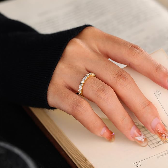 Engagement Rings for Women, 925 Sterling Silver Rings Moissanite Wedding Bands for Women, Promise Rings Gift Packed for Her Size 3-10