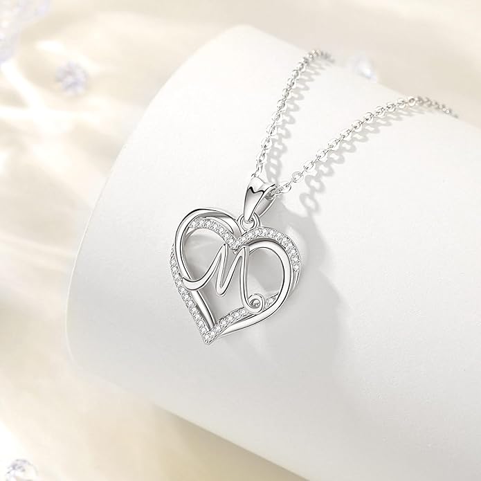 INFUSEU Unique Initial Necklaces for Women Girls Small Heart Letter Jewelry, Meaningful Personalized Gifts
