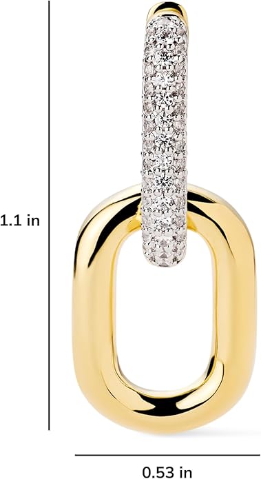 Ana Luisa Ash Double Hoop Earrings for Women - 14K Gold Plated, Silver & Two-Tone Drop Dangle Hoop Earring - Trendy Paperclip Link Huggie Hoop - Hypoallergenic, Water-Resistant & Tarnish-Free Jewelry