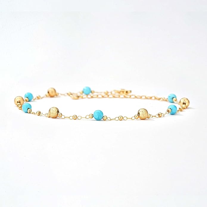MTMY Gold Anklets for Women 14K Gold Plated Tiny Bead Anklet Colorful Tassel Foot Chain Dainty Adjustable Cute Summer Beach Boho Anklets Jewelry Gift