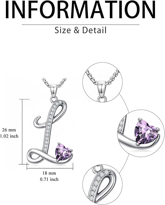 Christmas Gifts for Women Alphabet A to Z Initial Birthstone Pendant Necklaces for Women - 18k White Gold Plated Personalized Name Jewelry Valentine Mothers Day Birthday Gifts for Women Her Girlfriend
