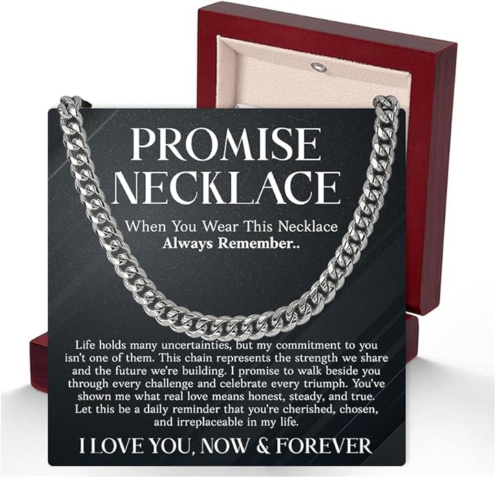 VIRAGIL To My Man Necklace Chain for Men, Silver Stainless Steel Chain Jewelry, Romantic Gift from Partner for Birthday Valentine or Everyday Wear with Meaning